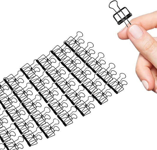 Small Binder Clips, 36 Pack, 3/4 Inch, Standard 19mm, Hollow Out Black, Capacity 0.31 Inch, Fold Clamp, Wire Clip, Paper Clips, Office Clips, School & Home Use