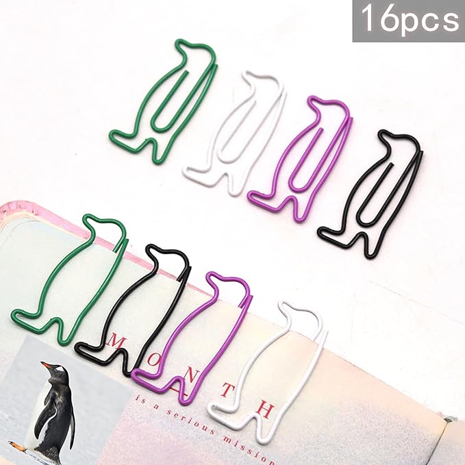 96 pcs Cute Animal Shaped Paper Clips Assorted Colors, Fun Office and School Supplies for Coworkers, Teachers and Students