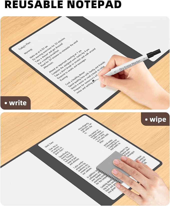 Portable Small White Board Dry Erase Board, Reusable 9.5 * 6.6in Notebook Memo, Office Home Supplies Desk Accessories MH760 (Red)