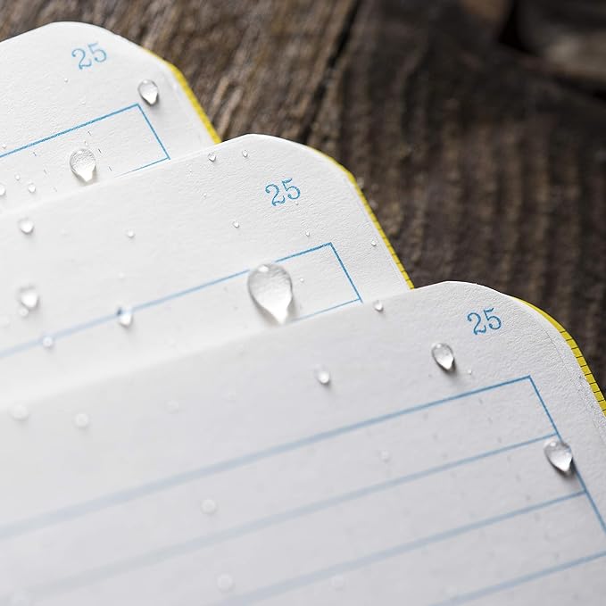 Rite in the Rain Weatherproof Mini Stapled Notebook, 3.25" x 4.625", Yellow Cover, Universal Pattern, 3 Pack (No. 371FX-M)