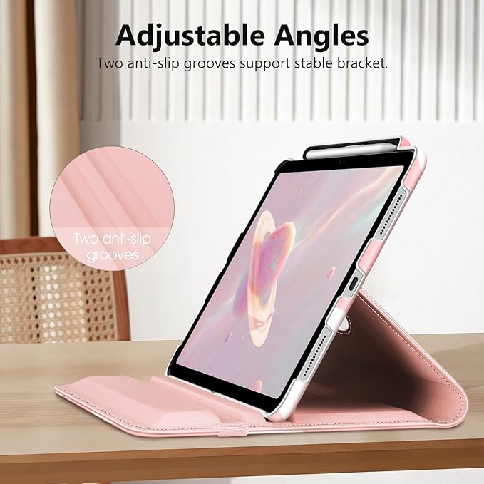 Fintie Rotating Case for iPad (A16) 11th Generation 11 Inch (2025), iPad 10th Generation 10.9 Inch (2022) - [Built-in Pencil Holder] 360 Degree Rotating Protective Stand Cover, Strawberry Cow