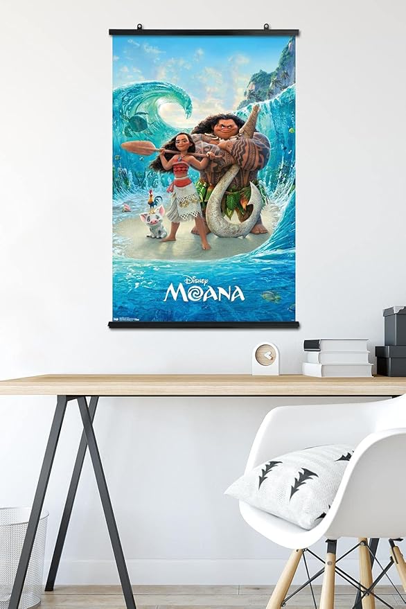 Disney Moana - Ocean Floor Wall Poster, 34L" x 22.4W", Premium Poster & Clip Bundle
