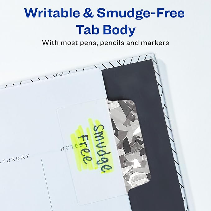 Avery Multi-Use Ultra Tabs, 2" x 1.5", Holographic Iridescent Designs, 18 Repositionable Page Tabs (74145)