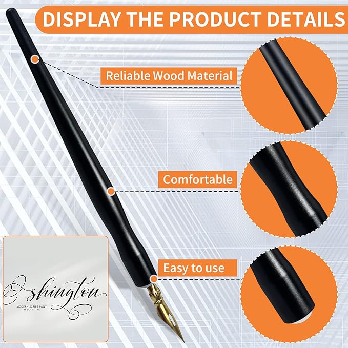 Calligraphy Pens Set - 17 Pieces Stainless Steel Calligraphy Pen Nibs with 1 Piece Nib Holder for Writing Painting Signing