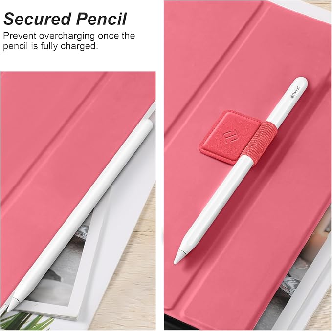 Fintie 4 Pack Pen Loop Holder for Apple Pencil Pro, Apple Pencil (USB-C / 1st / 2nd Generation) and Stylus Pens, Elastic Adhesive Leather Sleeve Attached to Cases, Watermelon