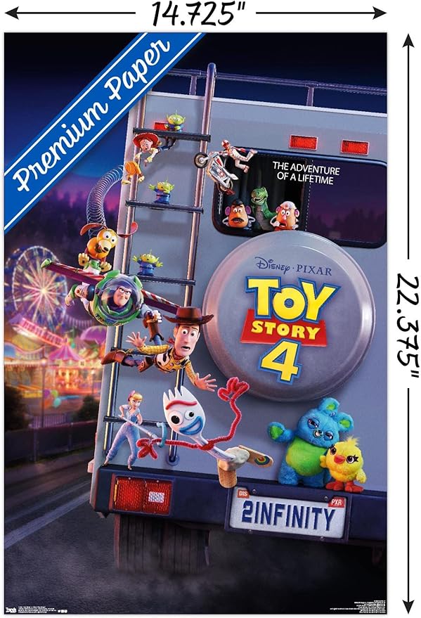 Trends International Disney Pixar Toy Story 4 - Final One Sheet Wall Poster, 14.725" x 22.375", Premium Poster & Mount Bundle