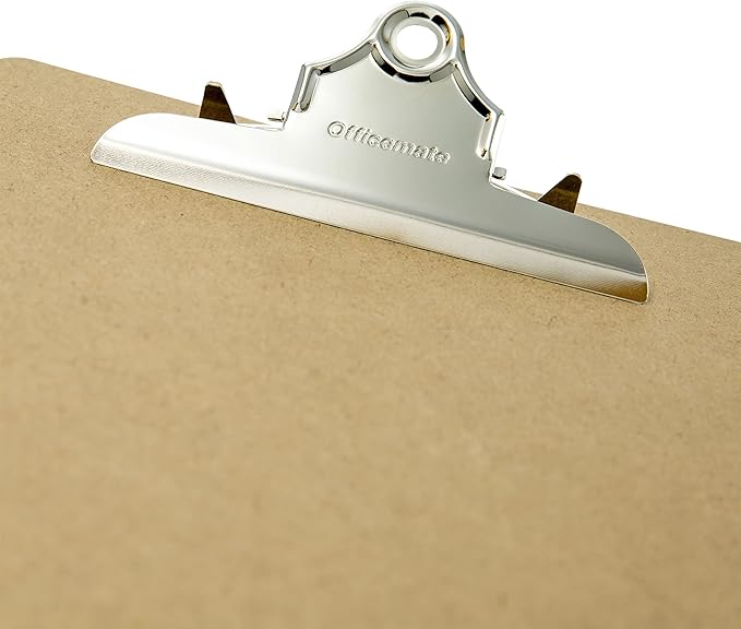 Officemate Recycled Wood Clipboards, 6 Inch Clip, 6 Pack Clipboards, Letter Size (9 x 12.5 Inches), Brown (83706)
