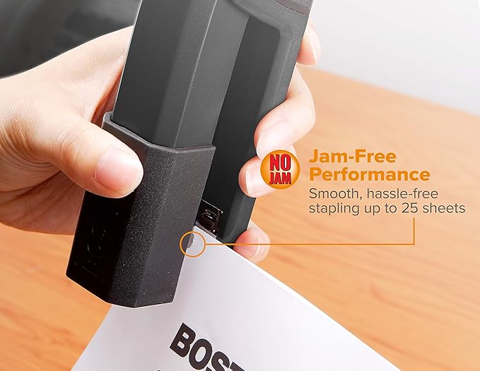 Bostitch Office Epic Metal 3 in 1 Stapler, 25 Sheet Capacity, Includes 210 Staples in Staple Storage Compartment & Integrated Remover,
