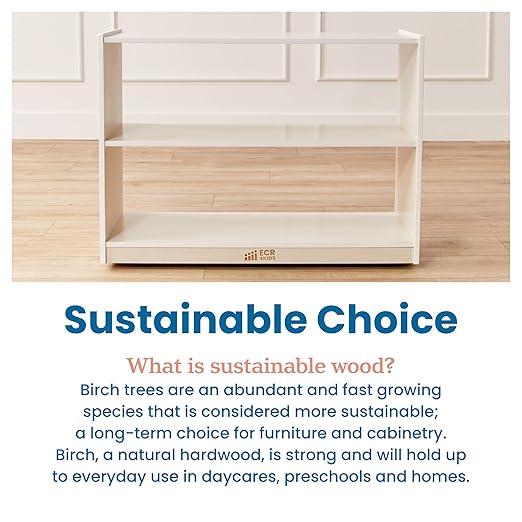 ECR4Kids 2-Shelf Mobile Island Storage Cabinet, Classroom Furniture, White Wash