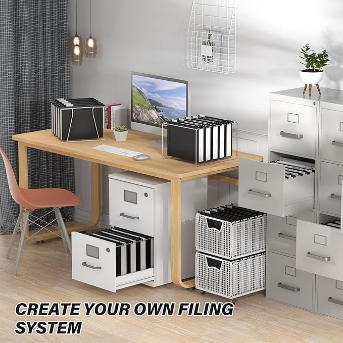 Ansook Plastic Extra Capacity Hanging File Folder,12 Pack Reinforced Letter Size Hanging Folders,Heavy Duty 2 Inch Expansion Filing Cabinet Folders,Black File Organizers for Bulk Files, Medical Charts