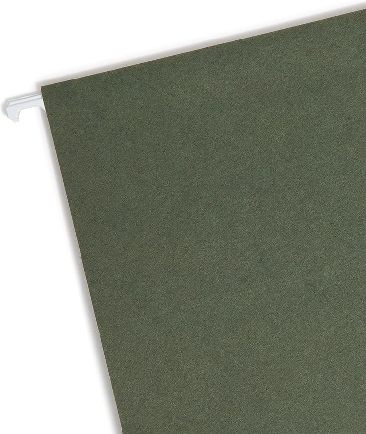 Smead Hanging File Folder, No Tabs, Letter Size, Standard Green, 25 per Box (64010) (Pack of 4)
