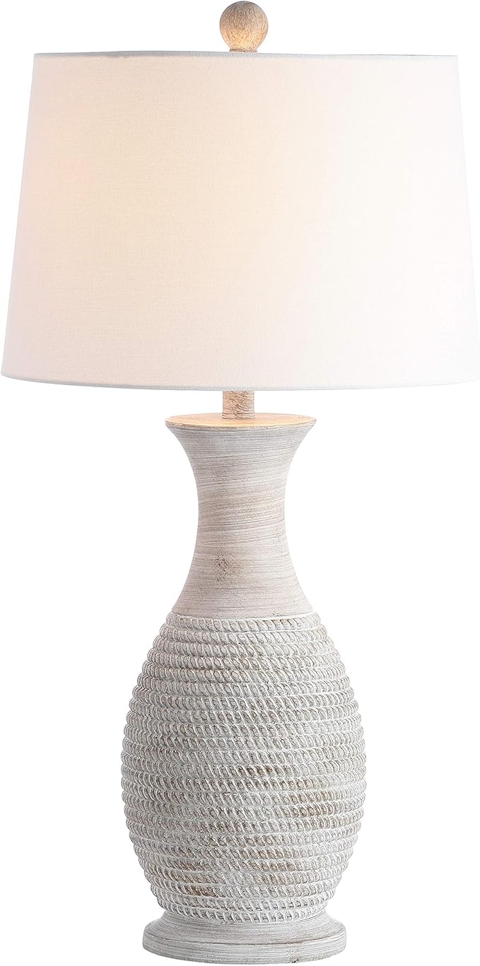 SAFAVIEH Lighting Collection Bentlee Rustic Grey 30-inch Bedroom Living Room Home Office Desk Nightstand Table Lamp Set of 2 (LED Bulbs Included)