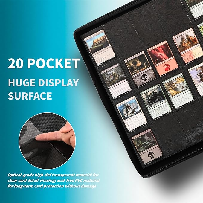 2000 Pockets Trading Card Binder, 20-Pocket Card Ablum Compatible with MTG,Sports Cards & Other Standard Size Trading Card (PINK)