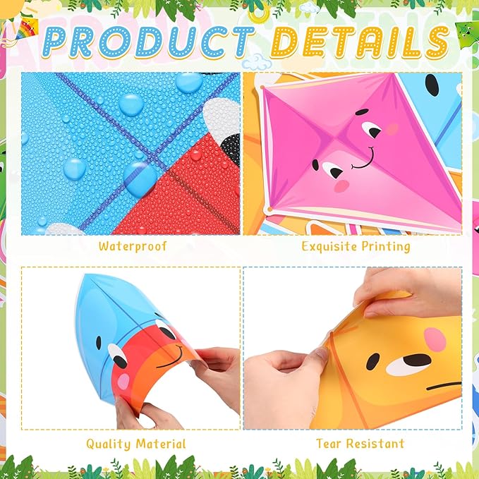 Pasimy Kite Bulletin Board Decorations Set Back to School Classroom Decor Motivational Religious Christian Cutouts Cloud Bulletin Board Borders for Summer Sunday School Home Office Wall Door Supplies