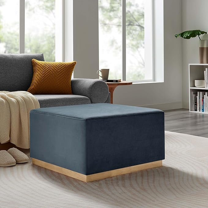 Modway Large 28" Square Performance Velvet Upholstered Upholstered Ottoman