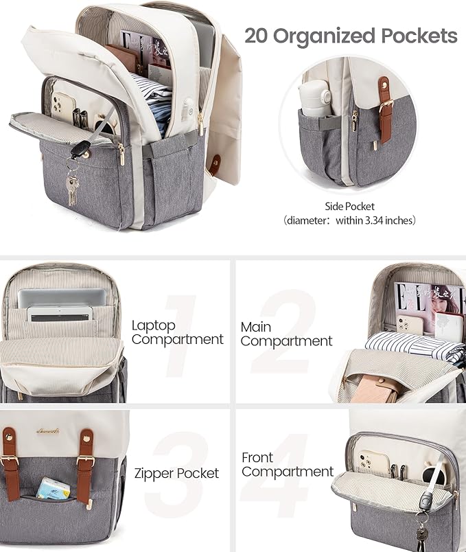 LOVEVOOK Travel Laptop Backpack Purse for Women Fashion Vintage Computer Backpack 15.6 Inch Large Teacher Nurse Backpack Casual Daypack for Business Work College