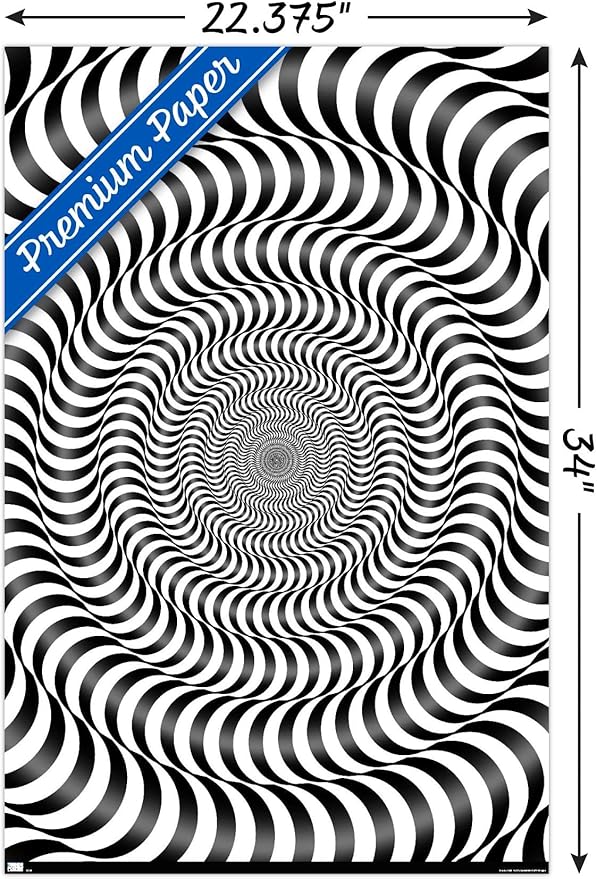 Trends International Zebra Stripe Optical Illusion Wall Poster, 22.375" x 34", Premium Unframed Version