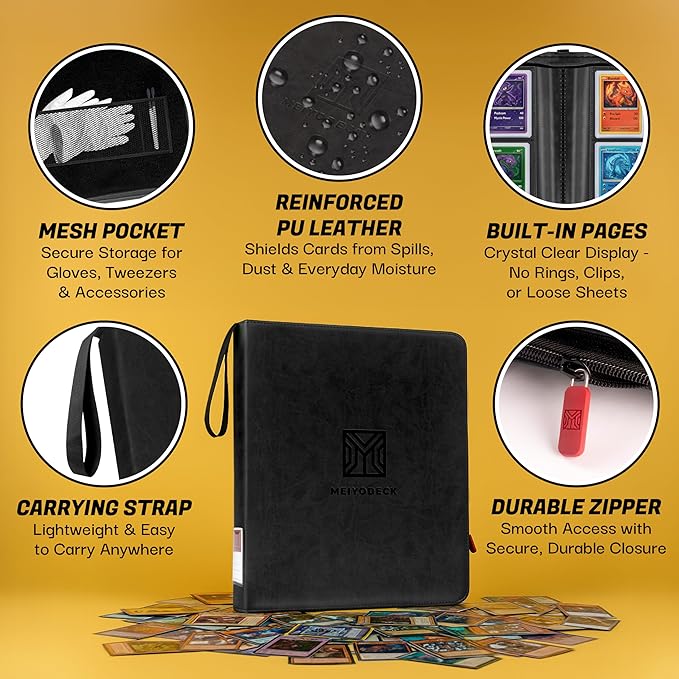 Toploader Binder | Holds 252 Toploaders | 9-Pocket | Ringless Double-Sided Pockets | Includes Collector Tweezers & Gloves | Premium Top Loader Binder for Trading Cards, Pokemon, Yu-Gi-Oh & TCG