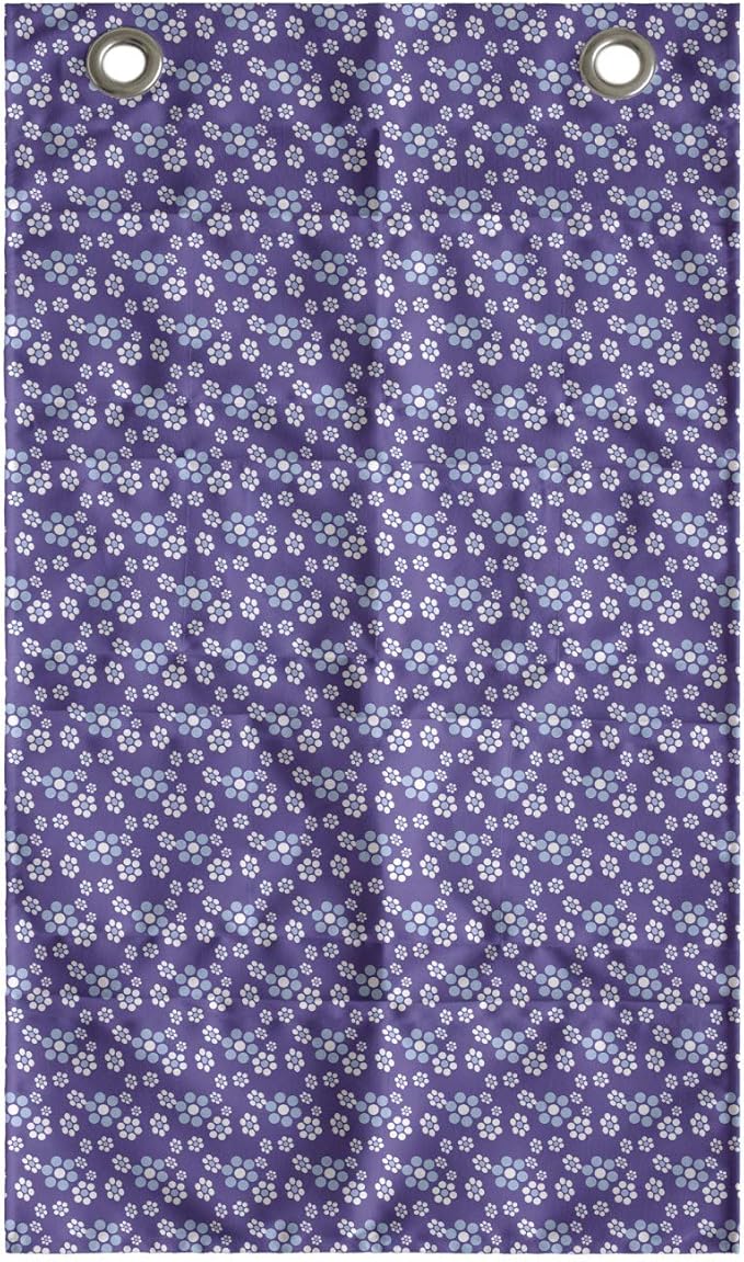 Ambesonne Romantic Hanging Pocket Organizer, Retro Blossom Petals Mini Aster and Daisy Flowers Meadow Rural Flourish, Printed Polyester Storage Bag with Pockets, 21" x 31", Blue Violet and White