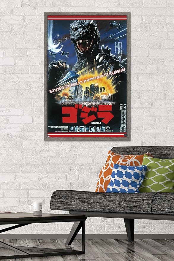 Trends International Godzilla - The Return Of Godzilla One Sheet Wall Poster, 34L x 22.4W, Barnwood Framed Version
