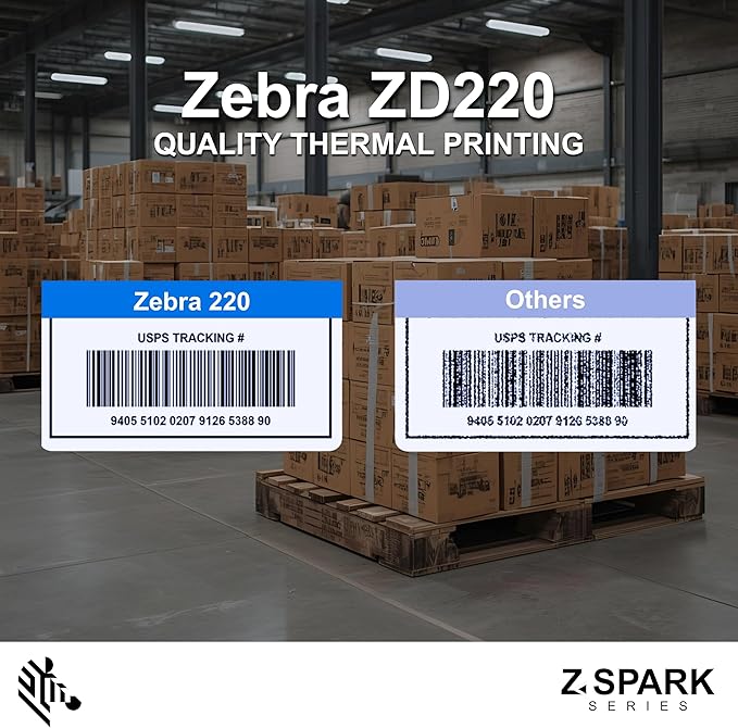 Zebra ZD220 Thermal Desktop Printer 4"| 203 DPI | No Ink Required | USB Connectivity | 2 Year Warranty | Direct Thermal | Z-Spark Series