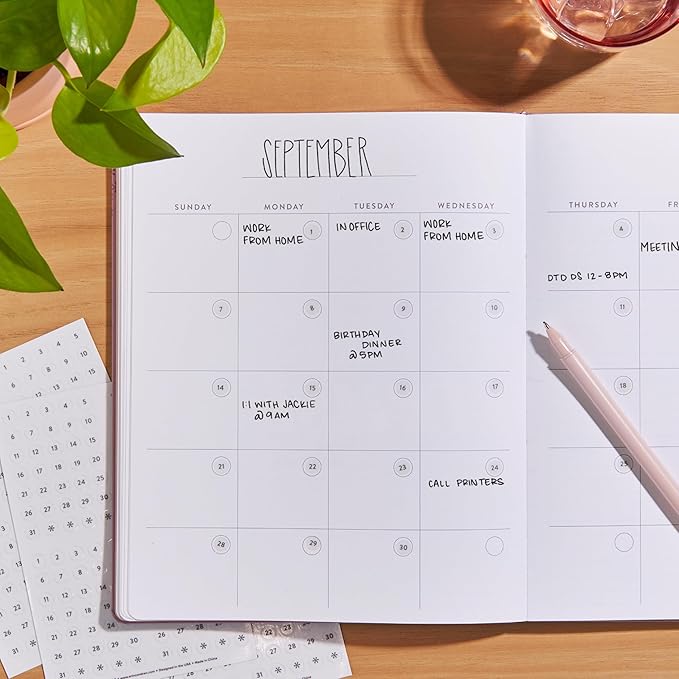 Erin Condren Colorful Calendar Date Dots, 12 Sheets of Grey and White Number Stickers for Undated Planners and Calendars, Monthly Date Dot Stickers for Easy Scheduling and Planning