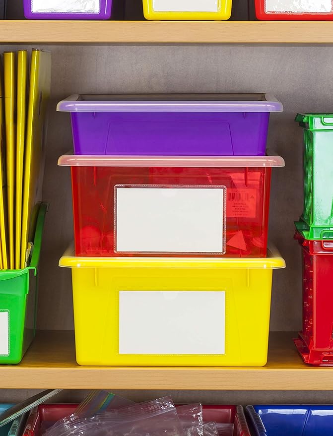 Storex Letter Size Deep Storage Tray – Organizer Bin for Classroom, Office and Home, Red, 5-Pack (62525A05C)