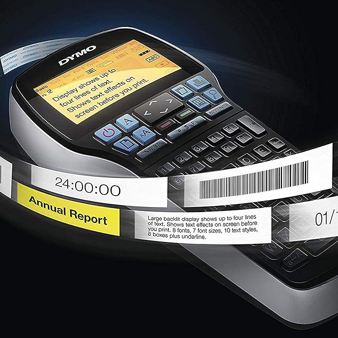 DYMO Label Maker with Adapter LabelManager 420P High-Performance Label Maker Rechargeable PC and Mac Connectivity Bright Backlit Display Easy-to-Use Portable For Home & Office Organization