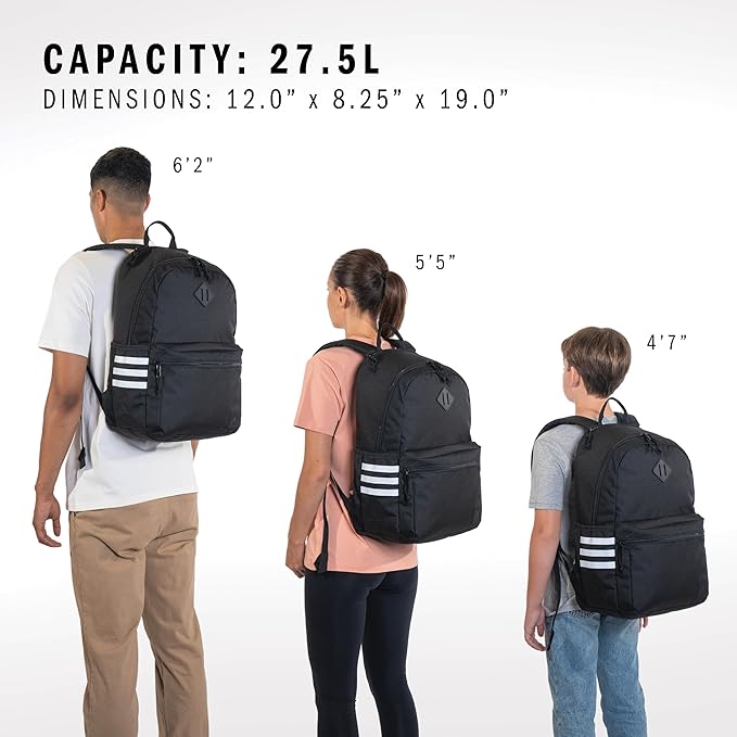 3-Stripe Classic backpack for men and women, bag with laptop sleeve