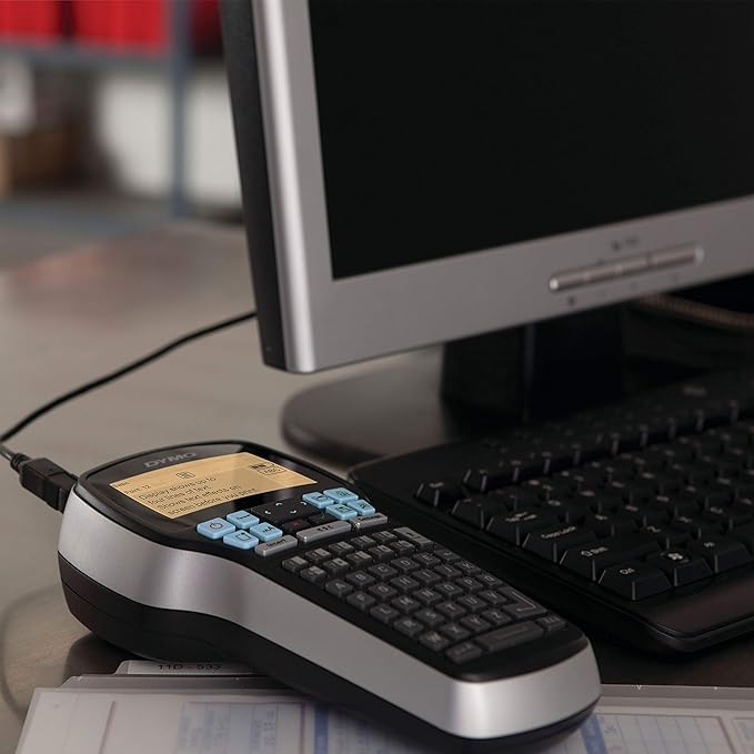 DYMO Label Maker with Adapter LabelManager 420P High-Performance Label Maker Rechargeable PC and Mac Connectivity Bright Backlit Display Easy-to-Use Portable For Home & Office Organization