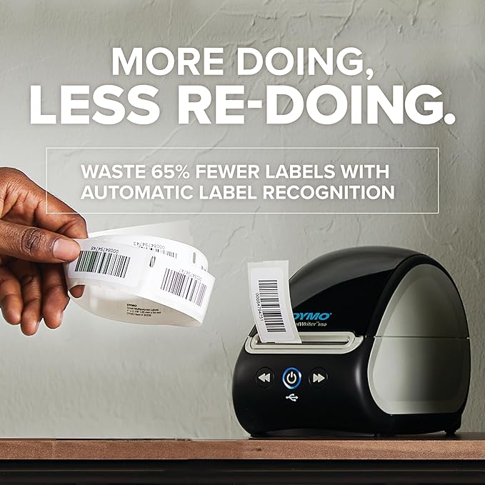 DYMO LabelWriter 550 Label Printer Bundle Label Maker with Direct Thermal Printing Automatic Recognition Includes 1 Roll Each: Address Labels Multipurpose