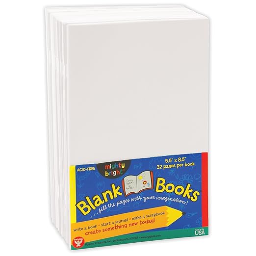 Hygloss Products HYG77721 Mighty Brights Paperback Books, Grade 4" Height, 5Wide, 8.5" Length, White (Pack of 20)