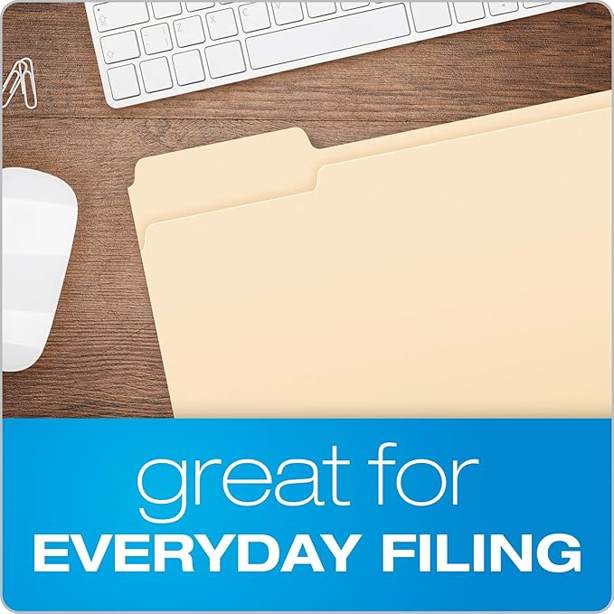 Pendaflex File Folders, Letter Size, 1/3 Cut, Manila, 250 per Box (752250)