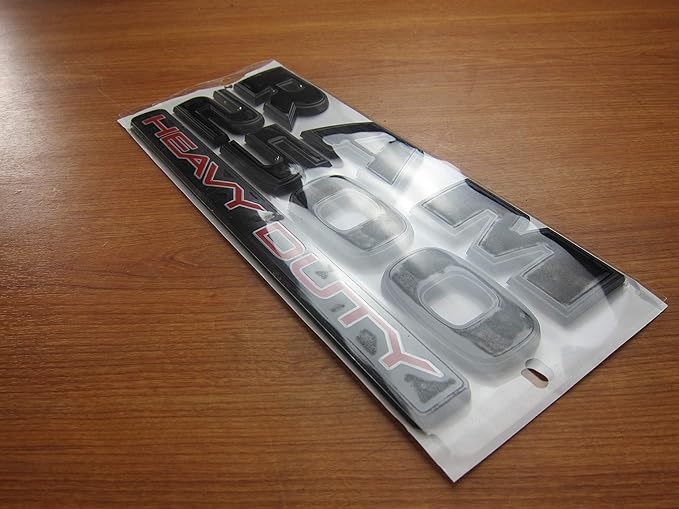 Ram 2500 Heavy Duty Flat Black & Red Lettering Nameplate New Mopar OEM