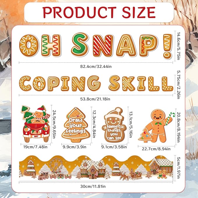 Christmas Bulletin Board Decorations - Christmas Gingerbread Classroom Decorations Set Gingerbread Man House Paper Cutouts Bulletin Board Decor School Office Wall Chalkboard Decor Supplies