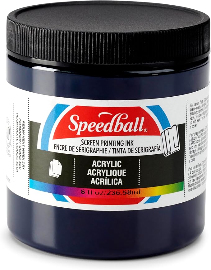 Speedball 004632 Acrylic Screen Acrylic Screen Printing Ink, 8 fl. oz., Dark Blue