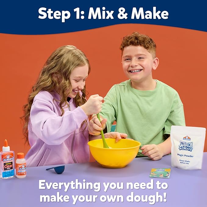 Elmer’s Stretch 'N Create Dough Kit, 3 Ways to Play, Keepsakes Kit, 9 Piece Kit - Perfect for Birthday Party Gift, School Classroom Activity, Kids Arts & Crafts Fun