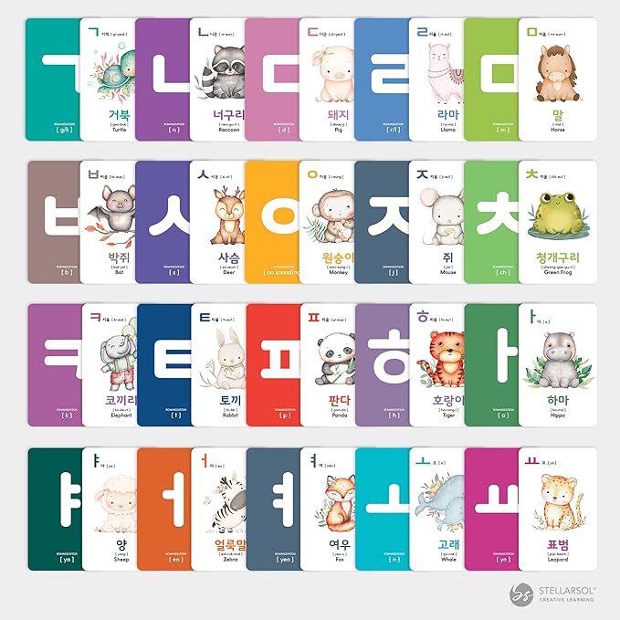 Toddler Korean Flashcards – 55 Fun & Educational Cards for Preschoolers & Beginners