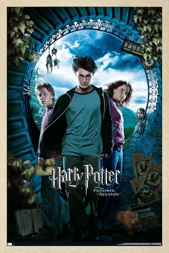 Harry Potter and the Prisoner of Azkaban - Sky One Sheet Wall Poster, 34L" x 22.4W", Blonde Framed Version