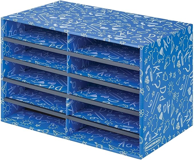 Bankers Box Classroom Collection 10-Compartment Mail Sorters, 19.5" x 12.375", Blue (3384201)