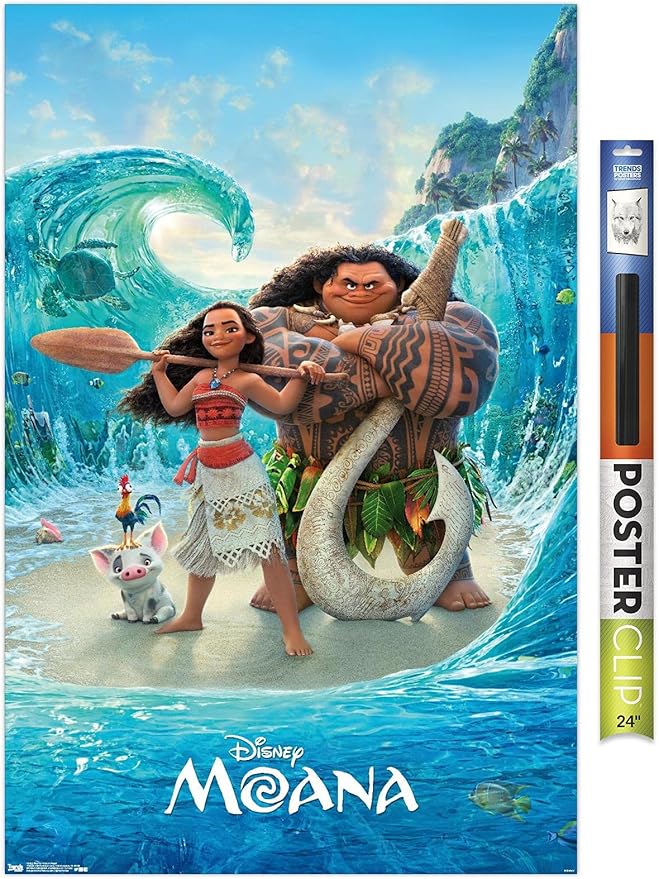 Disney Moana - Ocean Floor Wall Poster, 34L" x 22.4W", Premium Poster & Clip Bundle