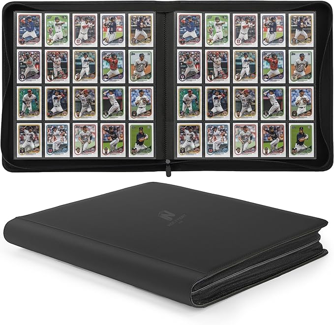 1280+ Cards 20 Pocket Card Binder Collector Card Album Trading Card Binder Ringless Trading Card Album Side Loading Compatible with TCG, Game & Sports Cards (Black)
