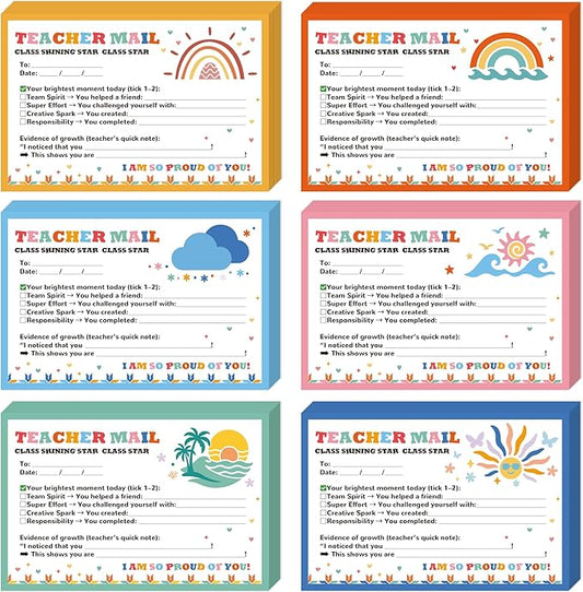 60Pcs Boho Teacher Notes to Parents – Happy Mail Brag Cards, Praise Student Behavior, Classroom Must-Haves for Preschool Kindergarten Elementary School Supplies