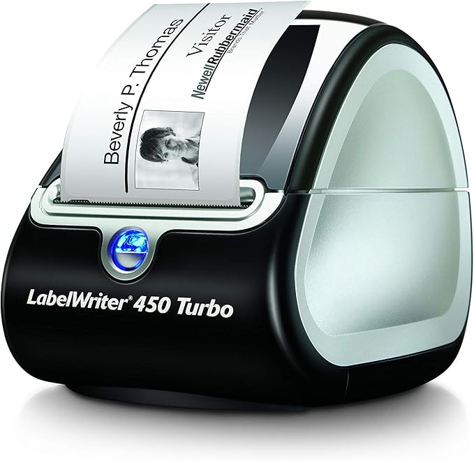 DYMO LabelWriter 450 Turbo Direct thermal 600 x 300DPI Black,Silver label printer (Renewed)