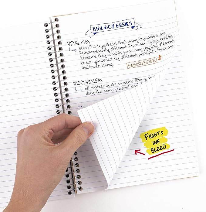 Five Star Spiral Notebook, 2 Subject, College Ruled Paper, 6" x 9-1/2", 80 Sheets, Fights Ink Bleed, Water Resistant Cover, Black (840029AA2-ECM)