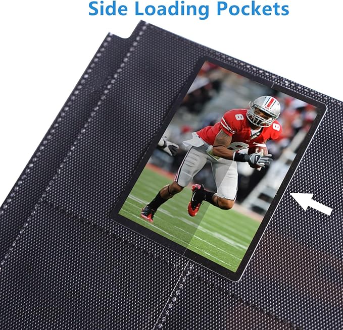 9-Pocket Zippered Trading Card Binder, 864 Pockets Double-Sided Side-Loading Card Organizer Album, PU Leather Card Holder Protector for MTG, TCG, Sports Cards (Red)