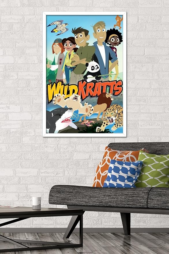 Wild Kratts - Group Wall Poster, 34L" x 22.4W", White Framed Version
