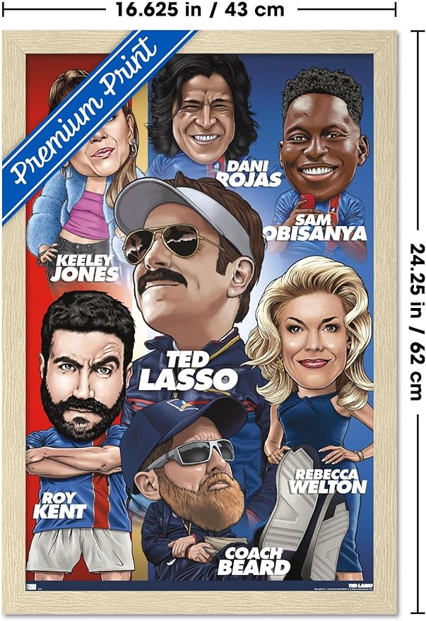 Ted Lasso - Character Grid Wall Poster, 22.4L" x 14.7W", Blonde Framed Version