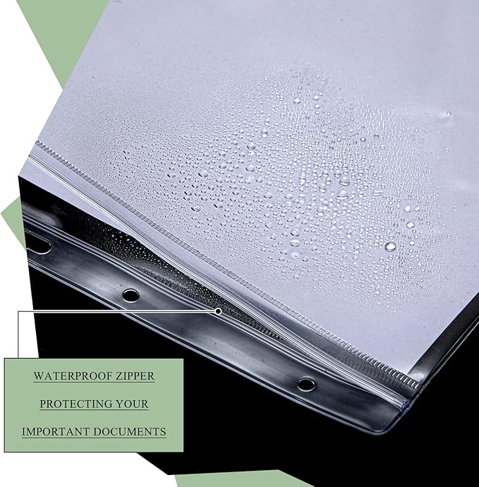 20 Pcs Heavy Duty Sheet Protector 8.5 x 11 Inch Job Ticket Holder Waterproof Resealable Zip Page Wall Sign Holder Clear Dry Erase Document Sleeve Magazine Protector Horizontal(12.4 x 9.8 Inch)
