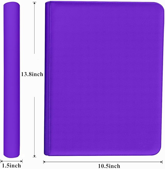 Premium 9-Pocket Zippered Trading Card Binder, 540 Pockets Double-Sided Side-Loading Card Organizer Album, PU Leather Card Holder Protector for MTG, TCG, Sports Cards (Purple)